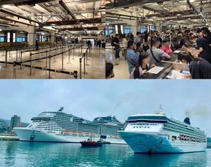 地中海榮耀號在基隆載5400名旅客出港　創該輪在亞洲載客紀錄