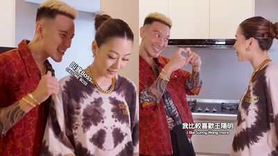 王陽明霸氣放閃「我只對老婆比❤️」！　愛的抱抱蔡詩芸全被拍