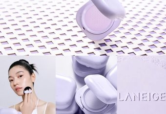 【LANEIGE 蘭芝】紫色新革命！定妝再升級！ 亞洲肌膚專家LANEIGE蘭芝 柔霧校色氣墊蜜粉 以光校色定妝 絕美紫韻光 限量上市 獨家智能校色科技 24HR超持力X妝養合一 /